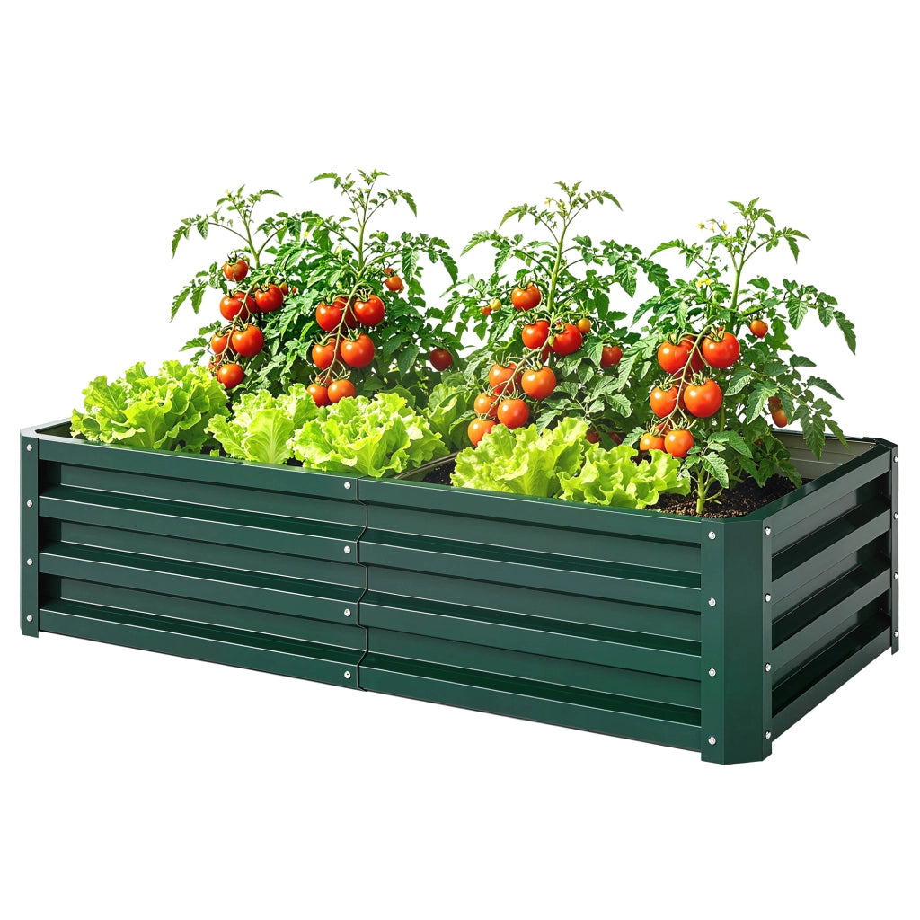 Carr¨¦ Potager Giardino Rettangolare ¨C Zephmum ¨C Verde Scuro Acciaio 120x60x30