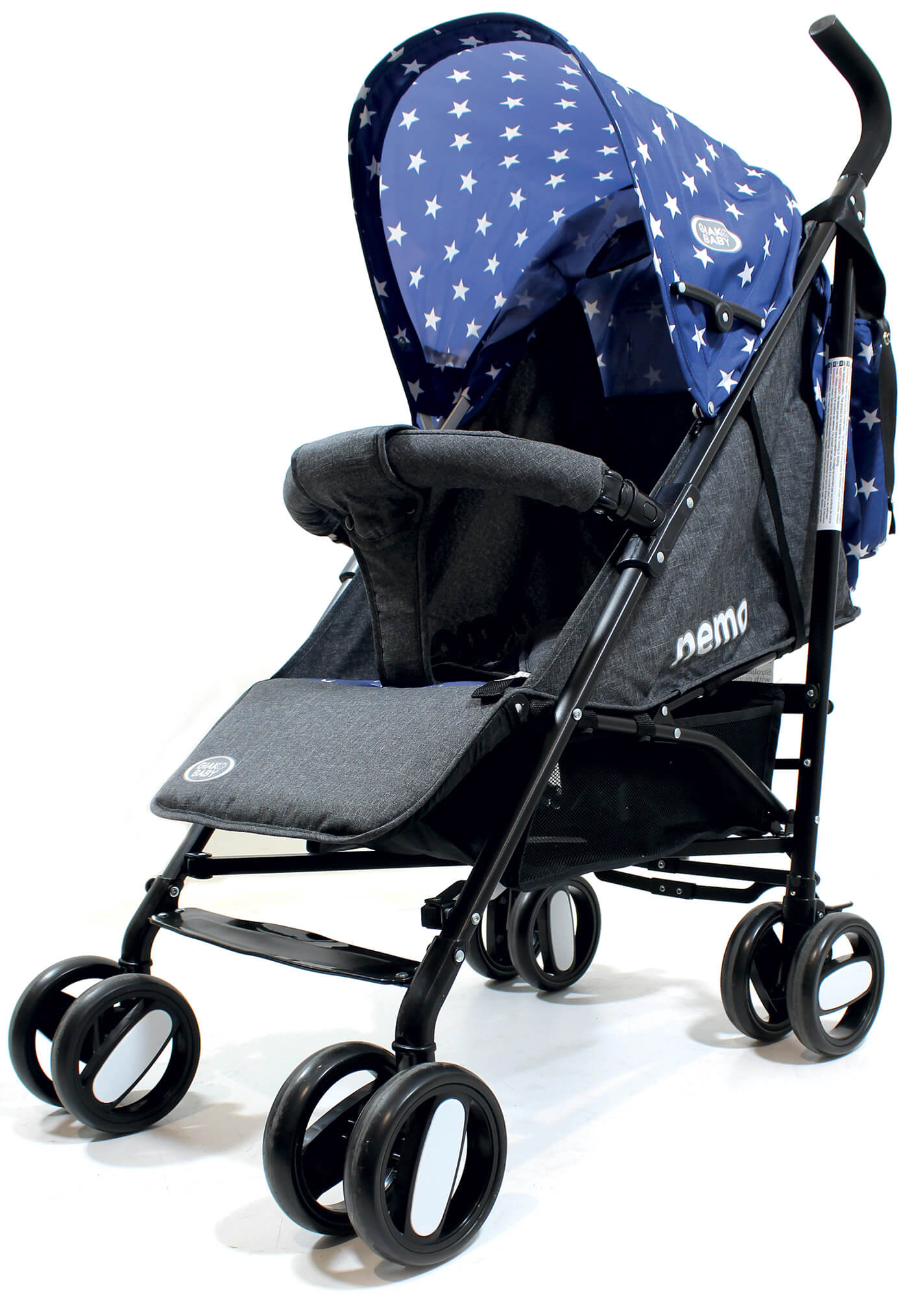 Passeggino Leggero per Bambini Pieghevole con Borsa Nemo Blu con Stelle