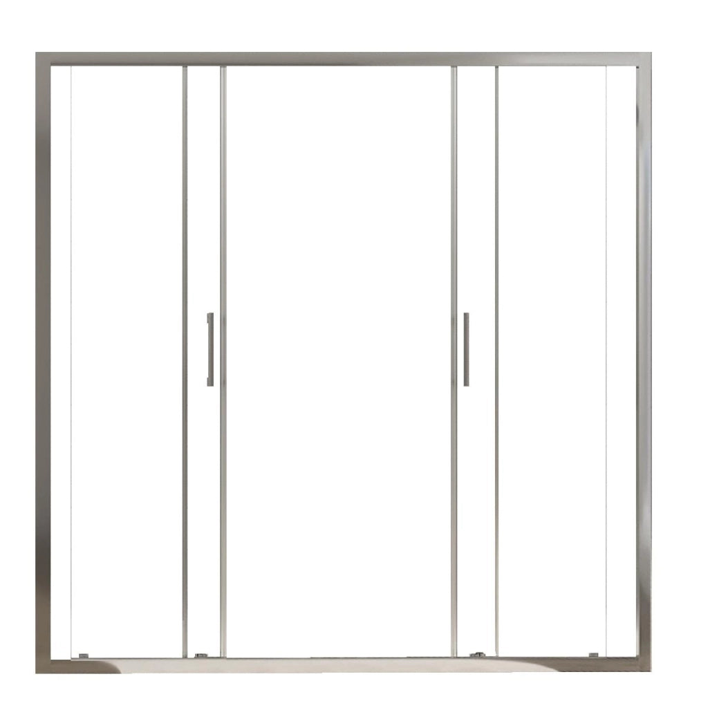 Porta Parete Doccia 140 cm 2 Ante Scorrevoli in Cristallo Trasparente 6mm H195 Bonussi Giuly