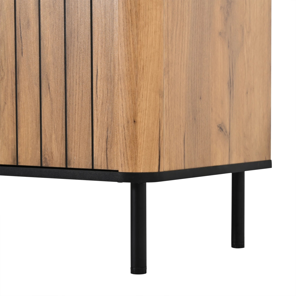Credenza con 3 cassetti e 3 ante; per soggiorno; in MDF e metallo; 160×40×73 cm