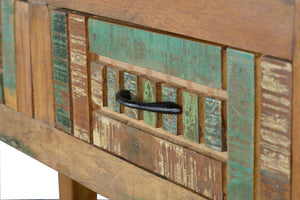 Consolle a 2 cassetti in legno di riciclo