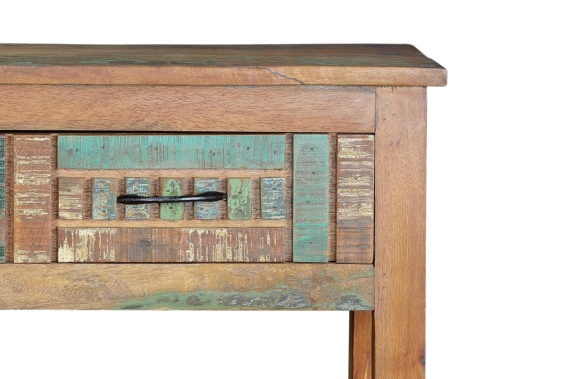 Consolle a 2 cassetti in legno di riciclo