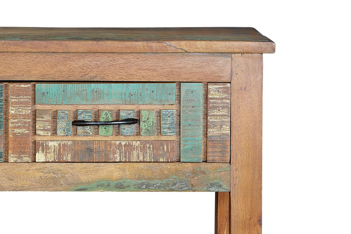 Consolle a 2 cassetti in legno di riciclo