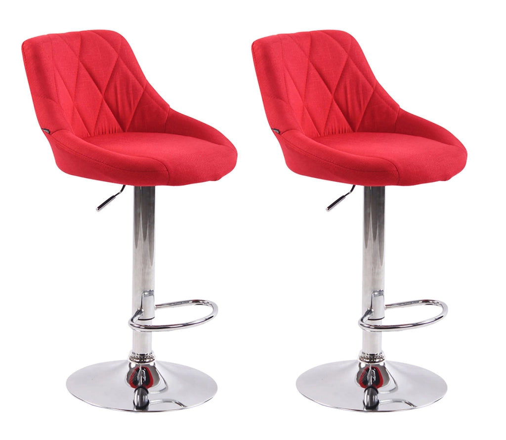 Set 2 sgabelli LAZIO in tessuto rosso