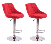 Set 2 sgabelli LAZIO in tessuto rosso