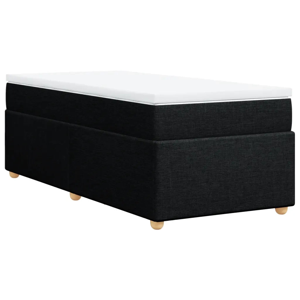 Giroletto a Molle con Materasso Nero 90x190 cm in Tessuto