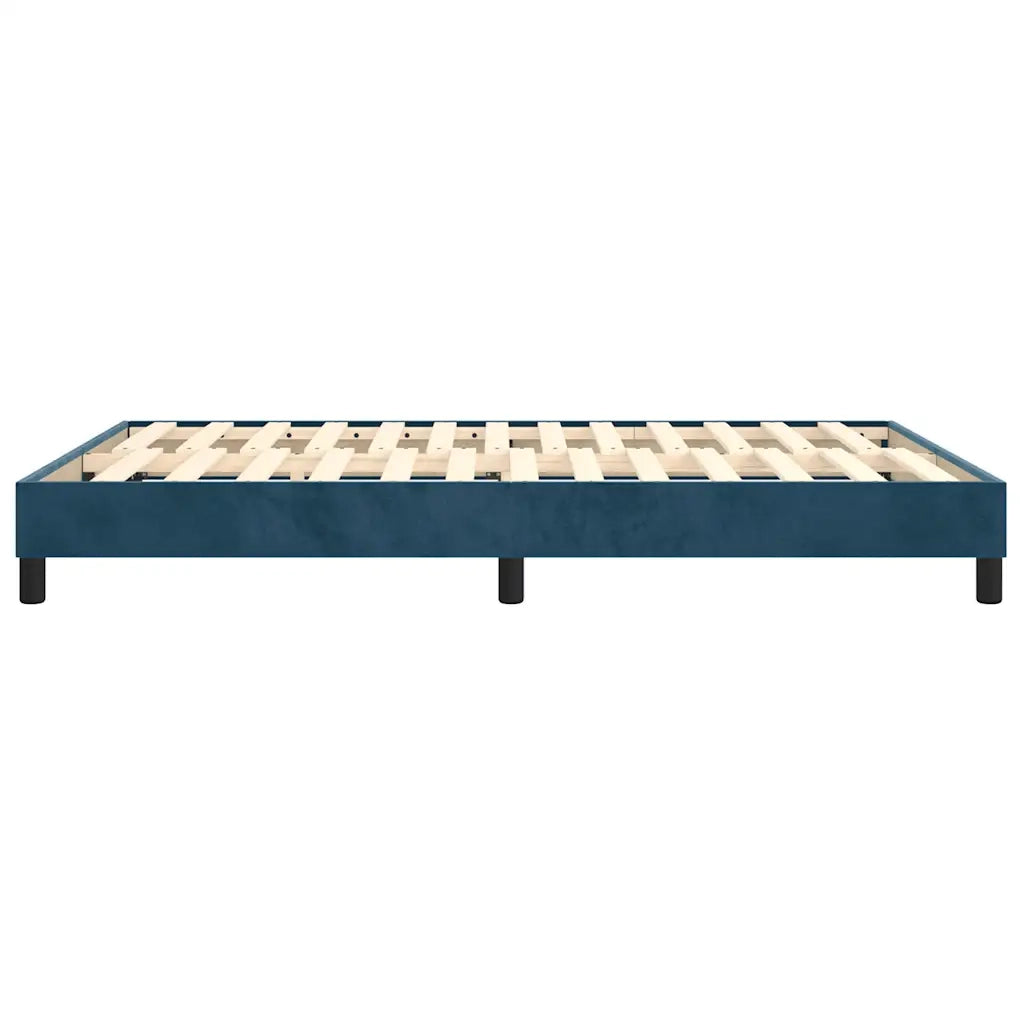 Struttura Letto a Rete a Molle-Giroletto Blu Scuro 140x190 cm in Velluto 727792