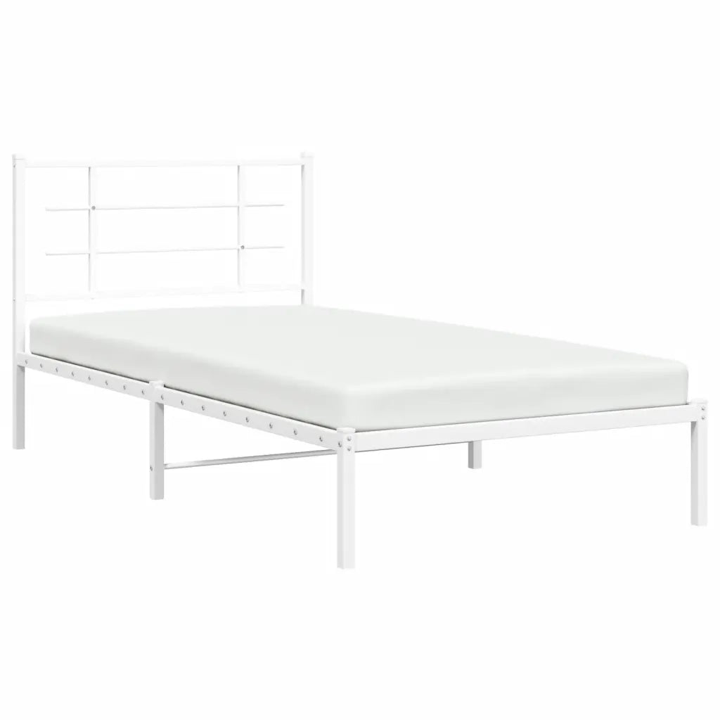 Giroletto con Testiera Metallo Bianco 107x203 cm