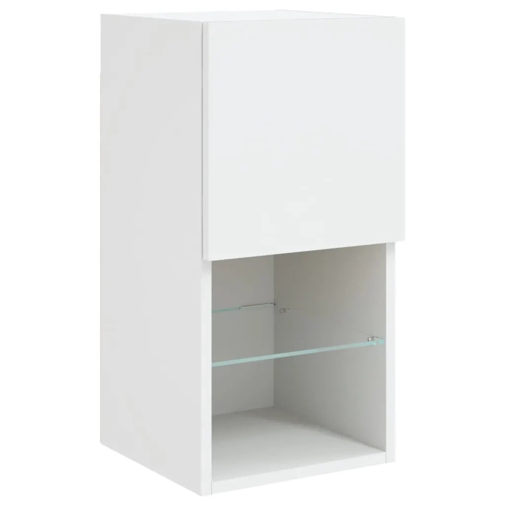 Mobili TV con Luci LED 2 pz-Credenza per TV Bianchi 30,5x30x60 cm