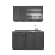 Cucina monoblocco Fame-Line Grigio scuro/Antracite 140 cm, PL Antracite Vicco