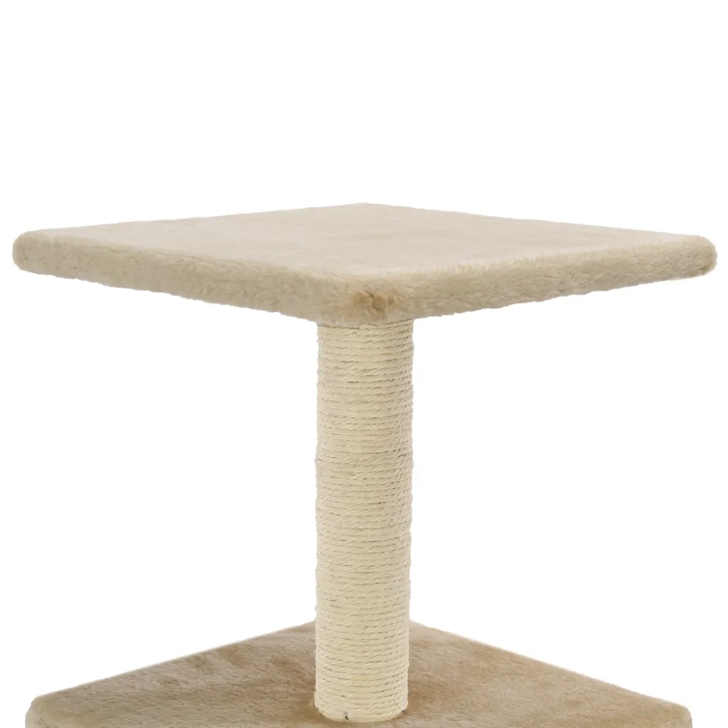 Albero per Gatti con Tiragraffi in Sisal 55 cm Beige CFW4177909