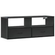 Mobile TV multimediale mensola TV credenza mobile TV sala da pranzo soggiorno camera da letto 100 x 31 x 39,5 cm legno ingegnerizzato e metallo nero 02_0025440
