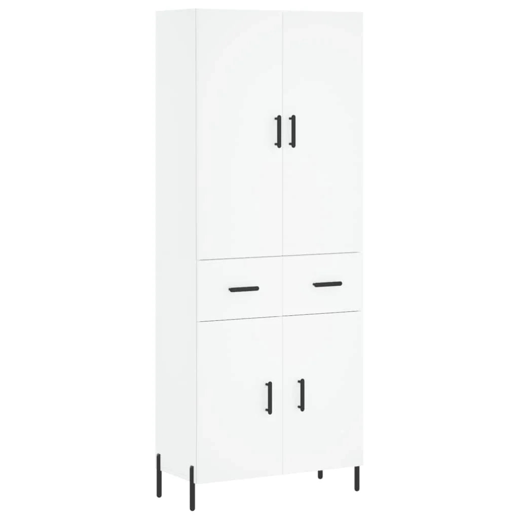 Buffet credenza cassettiera armadio mobile contenitore organizer cucina soggiorno salotto alto 69,5 x 34 x 180 cm legno ingegnerizzato bianco 02_0032580