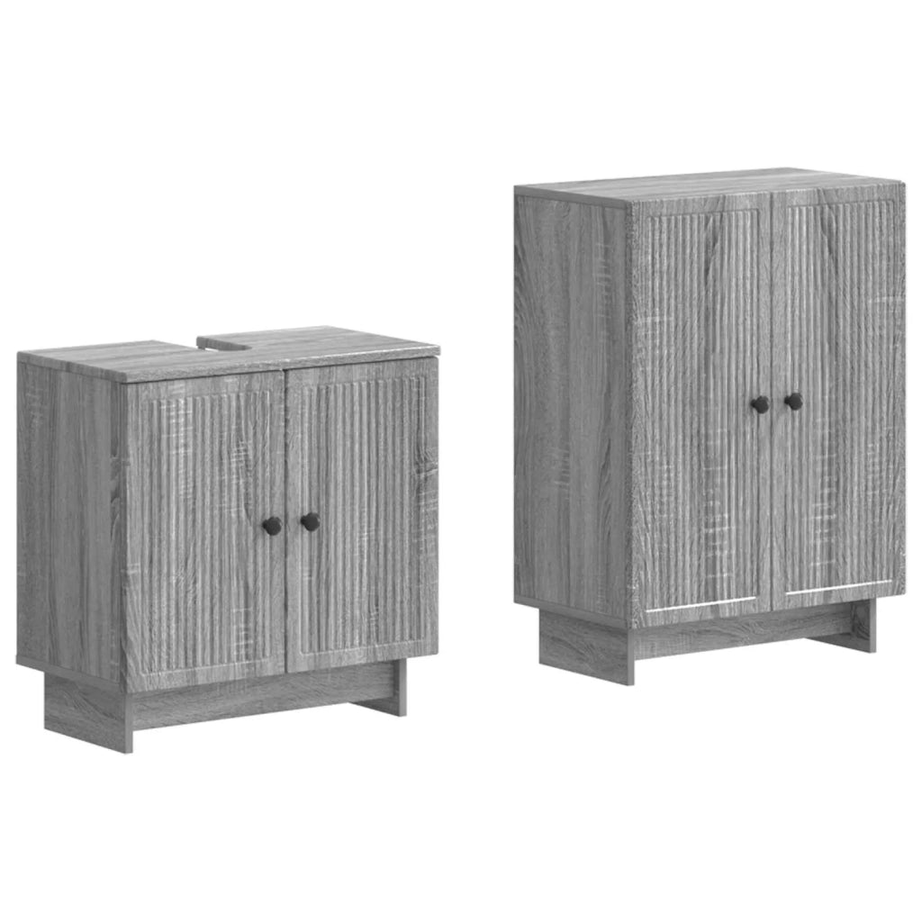 Set di Armadi da Bagno da 2 Pezzi EDE Sonoma grigio 3417582