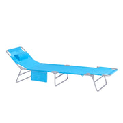 Sdraio pieghevole,lettino prendisole,schienale reclinabile,1 pezzo, Blu OGS35-B