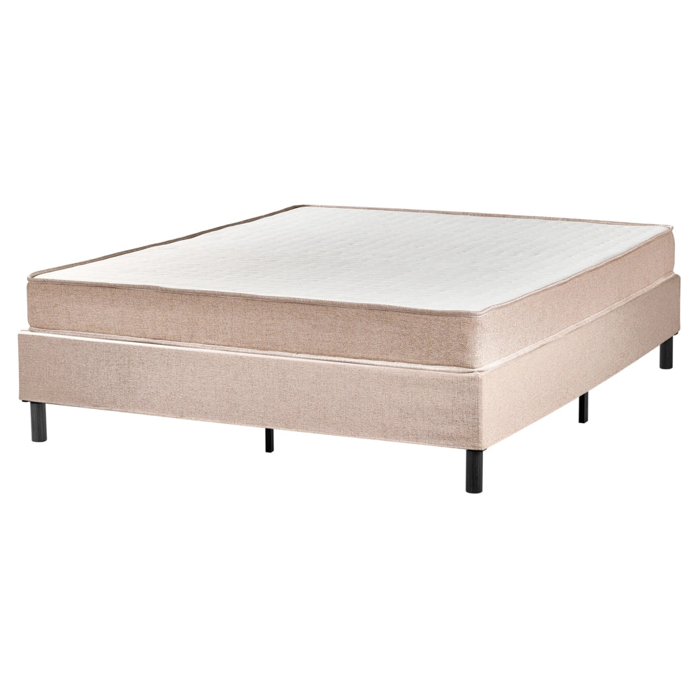 Letto matrimoniale con testiera Materasso a molle insacchettate 160 x 200 cm Beige camera da letto
