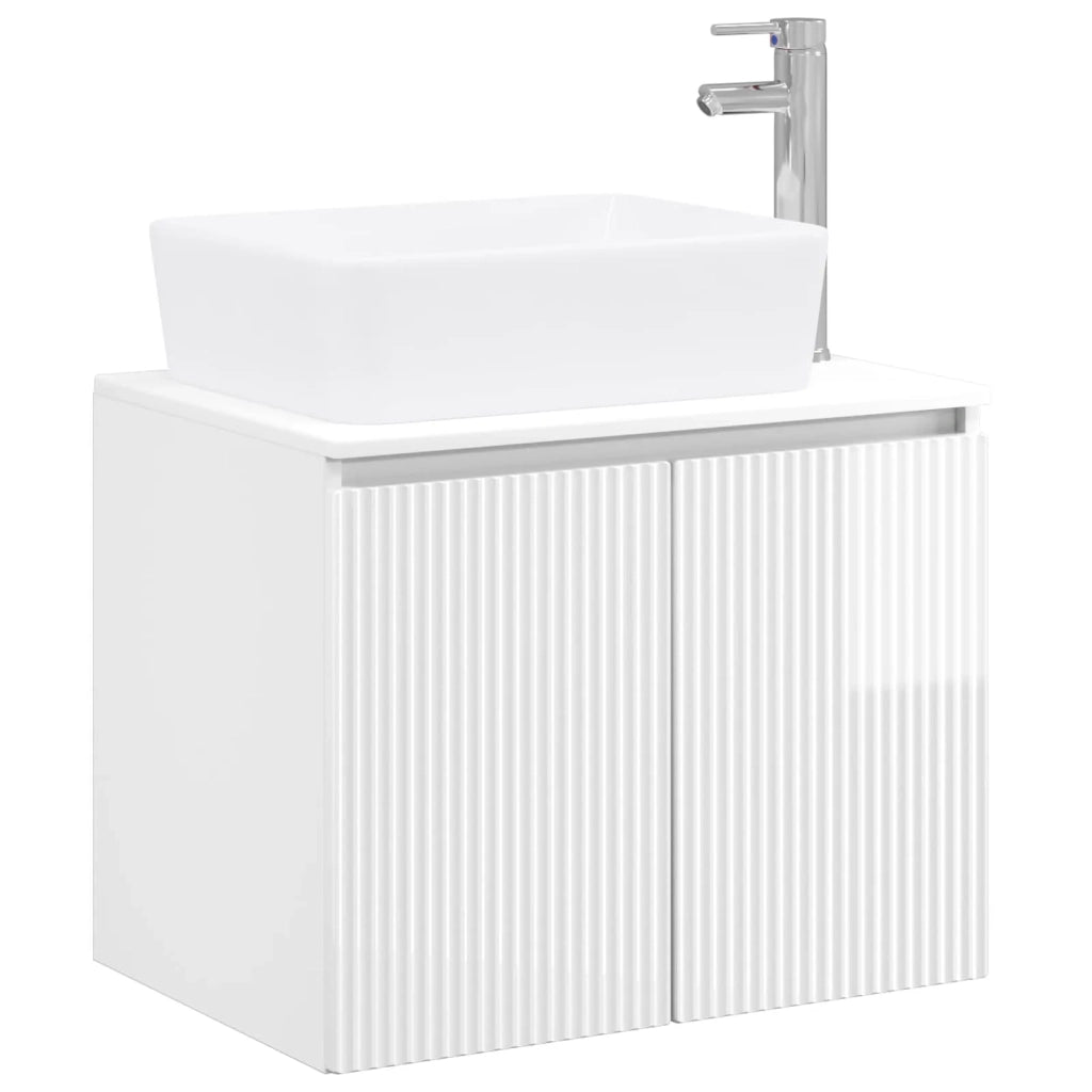 Set di mobili per il bagno Bianco Lucido Legno ingegnerizzato 3404334