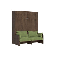 Letto Matrimoniale A Scomparsa 160 Kentaro Con Divano Noce e Verde