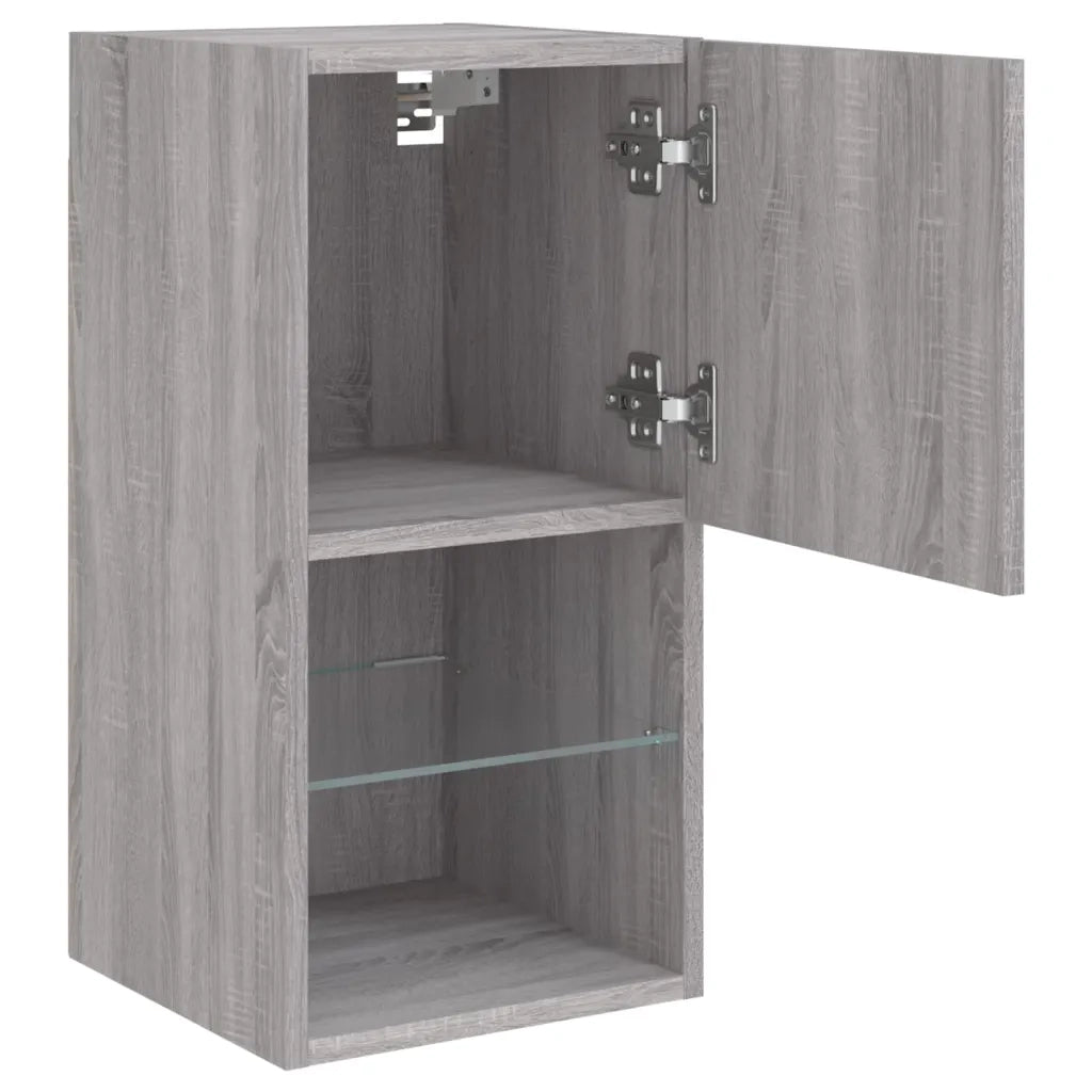 Mobili TV con Luci LED 2pz Grigio Sonoma 30,5x30x60 cm 836998