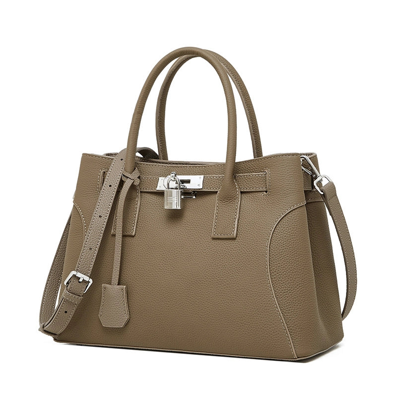 Borsa a tracolla da donna in tessuto intrecciato, colore grigio.