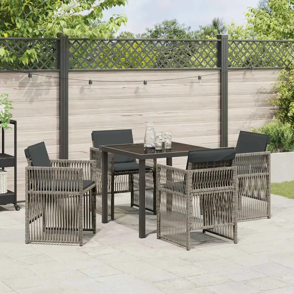 Set da Pranzo per Giardino 5 pcs Grigio