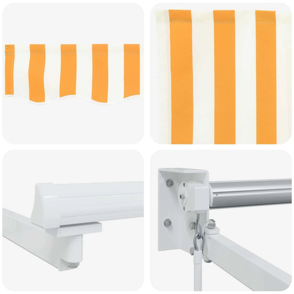 Tenda da Sole | Tenda retrattile manuale con LED Giallo e Bianco 4 ¡Á 3 m