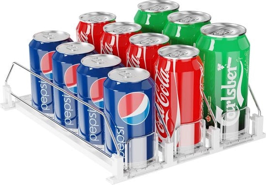 Organizzatore automatico per bevande, refrigeratore, adatto per la cucina, la zona di magazzino, i armadi, ecc., dimensioni 25 x 38 cm, adatto per 12 scatole standard con 330 ml o 500 ml di bevande.