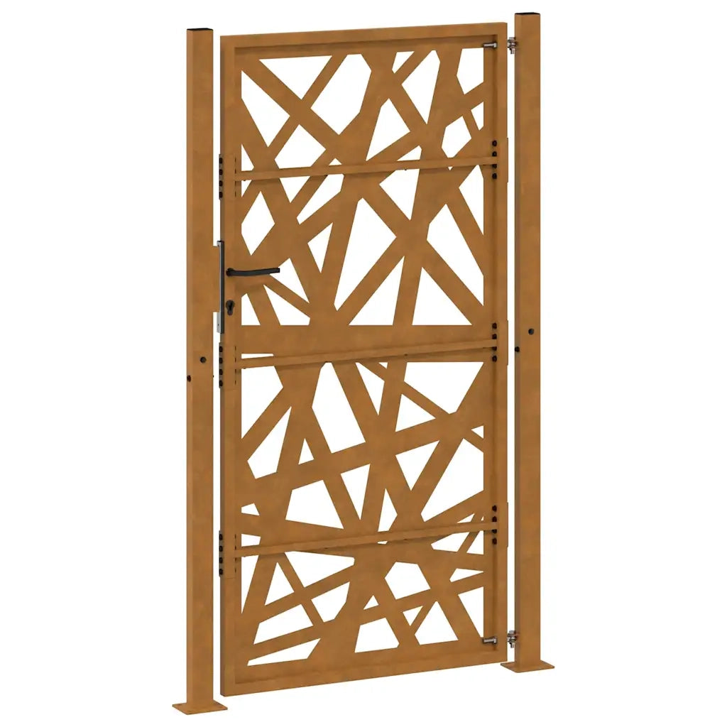 Cancello da giardino 100x175 cm in acciaio corten design leggero 4100957