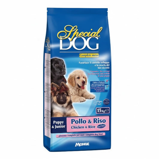 CROCCHETTE PER CANI JUNIOR 'SPECIAL DOG' pollo e riso - kg 15  - MONGE