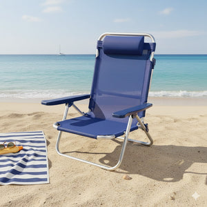 SPIAGGINA CON BRACCIOLI 'VIESTE' telo colore blu- 2 pezzi  - LIF