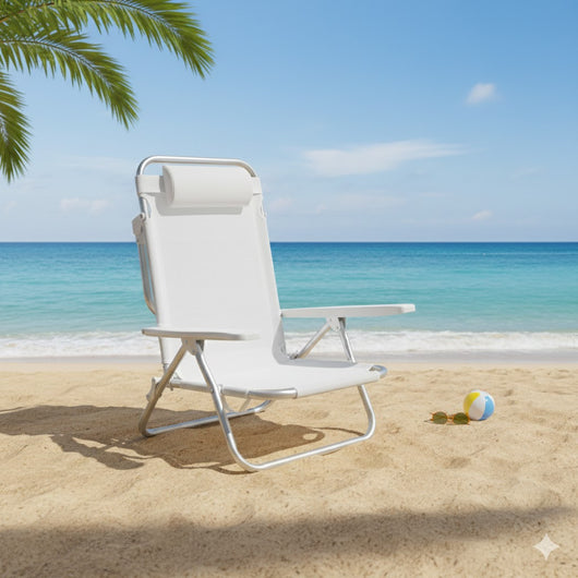 SPIAGGINA CON BRACCIOLI 'VIESTE' telo colore bianco- 2 pezzi  - LIF