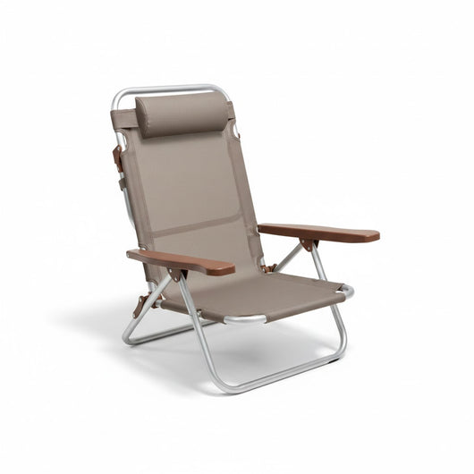 SPIAGGINA CON BRACCIOLI 'VIESTE' telo colore tortora- 2 pezzi  - LIF