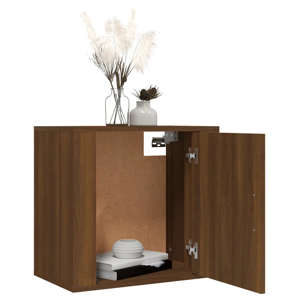 Comodini a Muro 2 pz Rovere Marrone 50x30x47 cm 816879