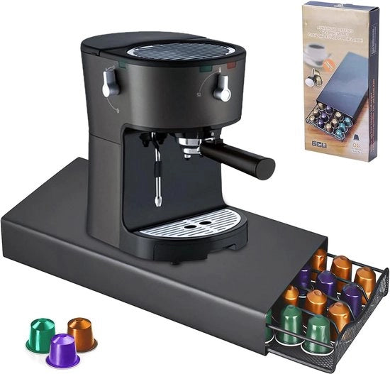 Capsule holder per Nespresso - 40 capsule - contenitore per capsule di caffè - piedi antiscivolo - nero standard - contenitore a rete per capsule Nespresso