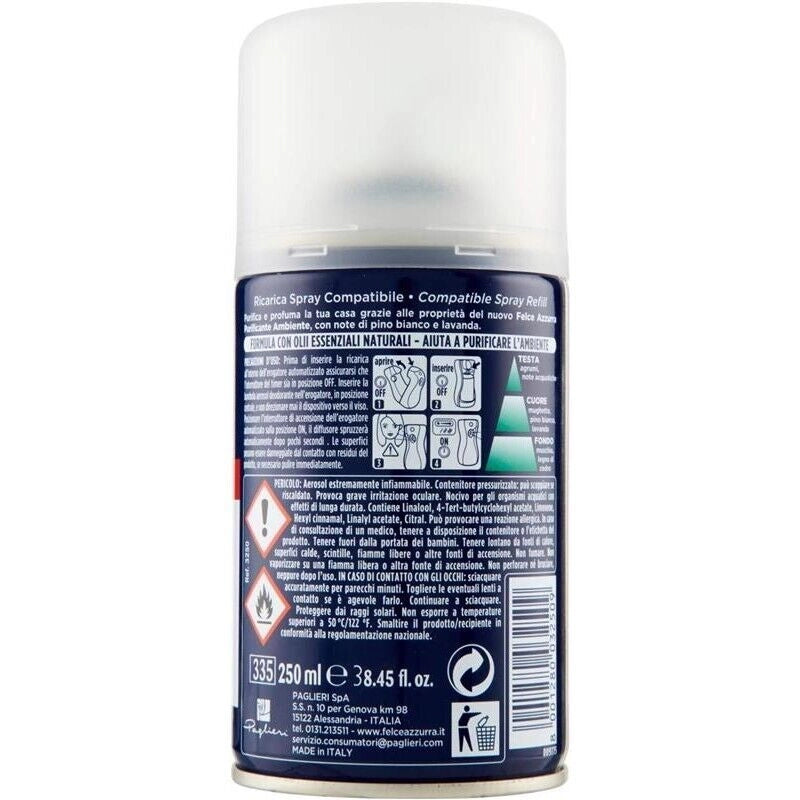 FELCE AZZURRA ARIA DI CASA PROFUMATORE AUTOMATICO D'AMBIENTE PINO BIANCO E LAVANDA PURO BENESSERE 250 ML