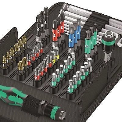 Wera 05057460001 Kraftform Kompakt 100 Set Punte Cacciavite 52 Pezzi BiTorsion Impaktor Rapidaptor Chiavi Hex-Plus