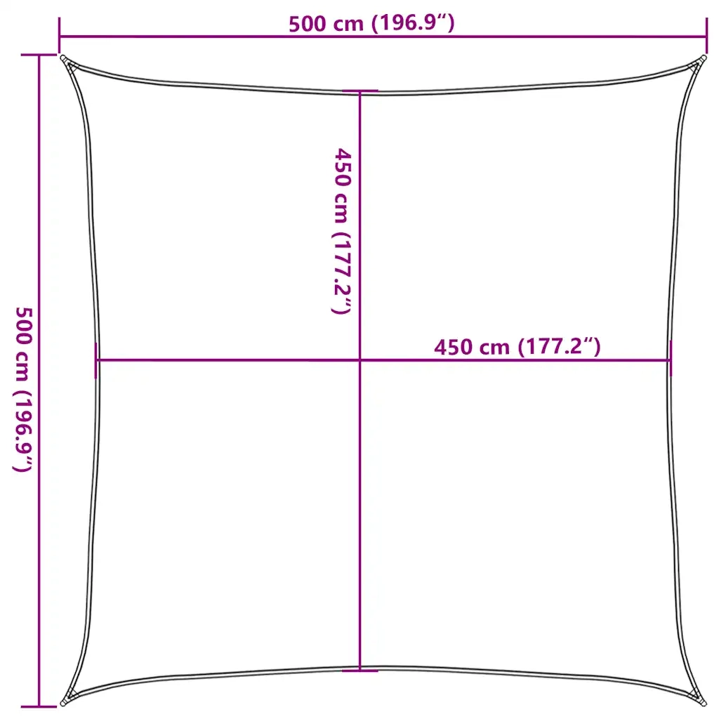 Vela Parasole 160 g/m² Bianca 5x5 m in HDPE 311223