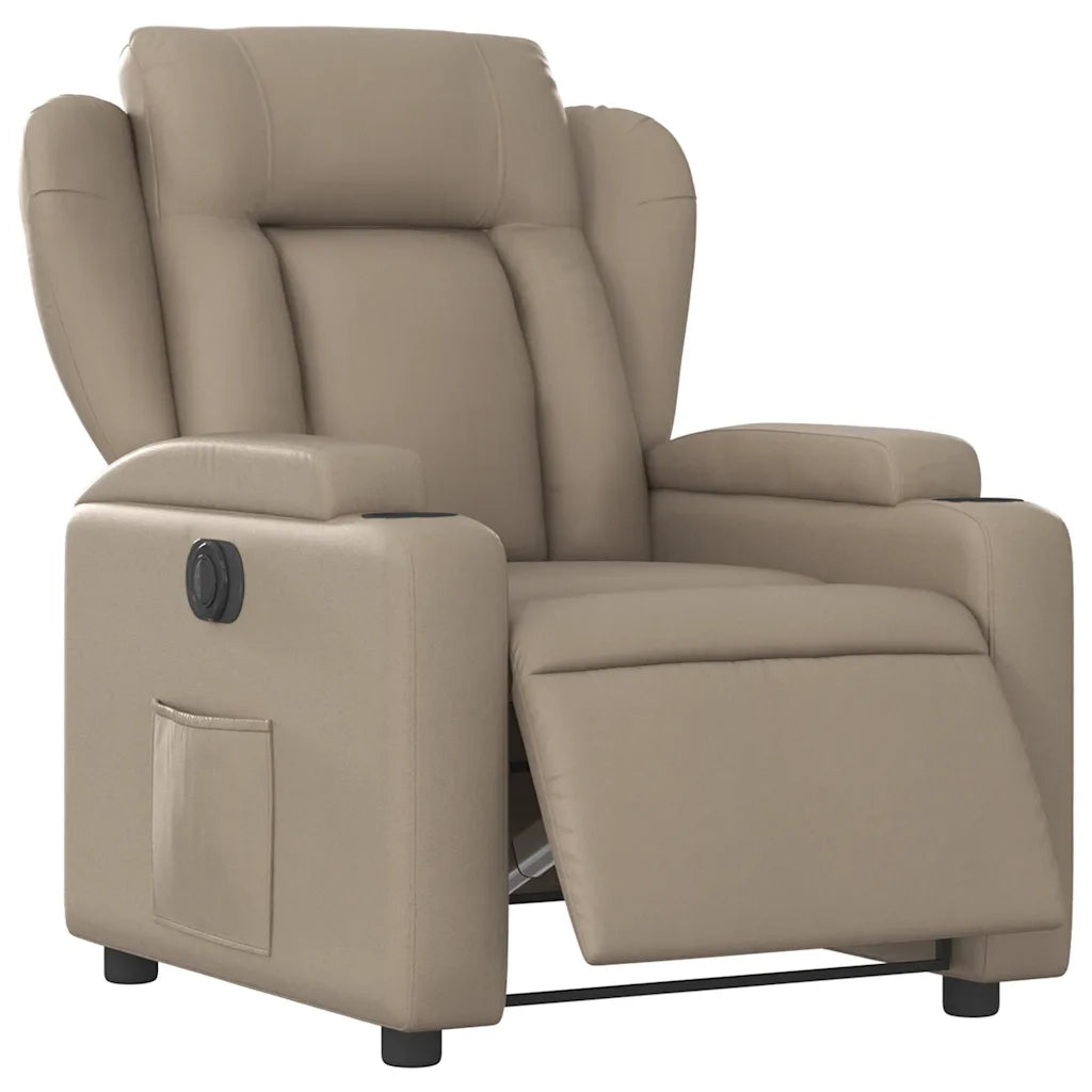 Poltrona Reclinabile Elettrica Cappuccino in Similpelle