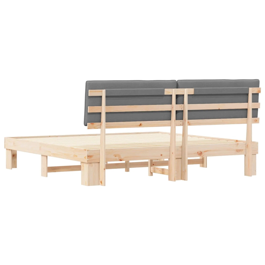 Letto con Testiera Rivestita Grigio chiaro 200 x 200 cm 3398094