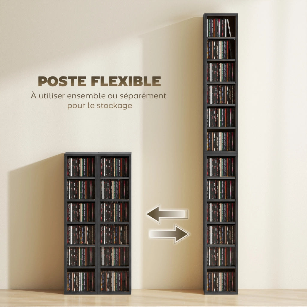 Libreria Colonna 2 Pezzi ¨C Xylo ¨C Nero 12 Scomparti 21x22,5x88,5cm
