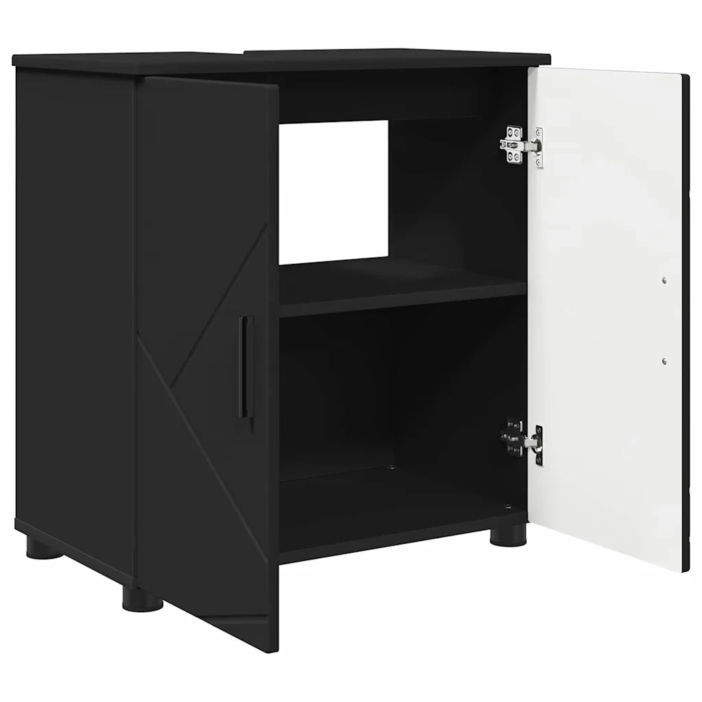 Set di mobili per il bagno con cassetto con porta 3 pcs Nero 3392954