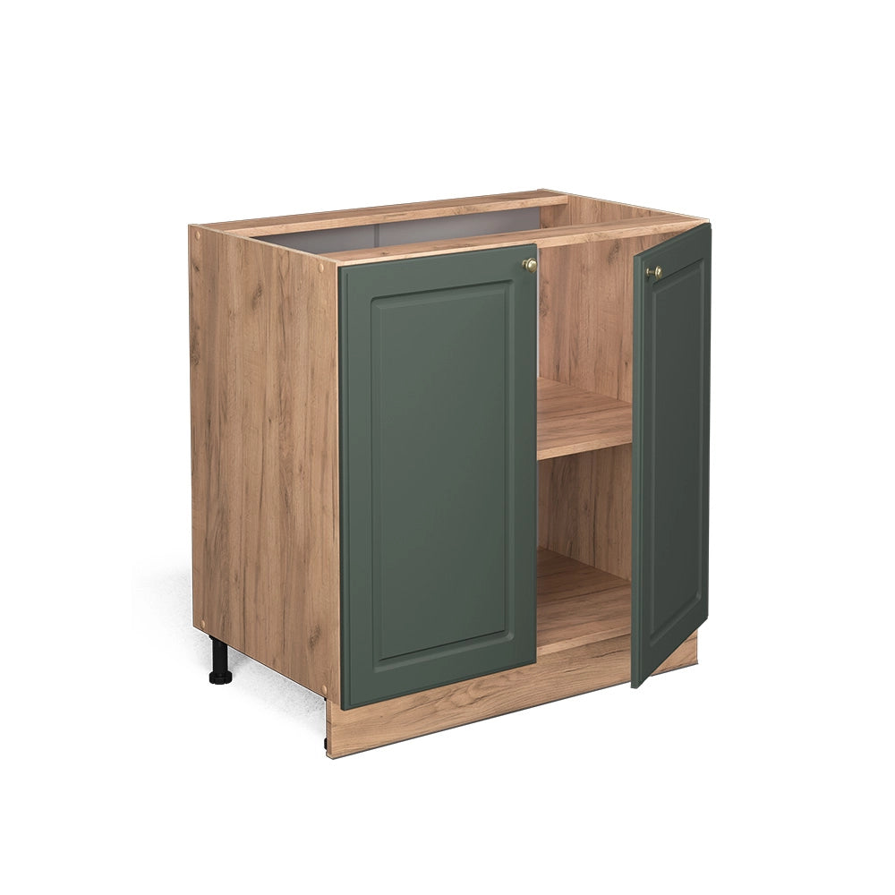 Mobiletto base cucina Fame-Line Verde-oro rustico/Rovere dorato 80 cm con ripiano, PL Marmo Vicco