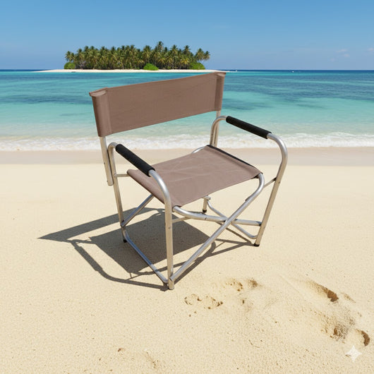 SEDIA REGISTA 'ALICANTE' telo colore tortora- 2 pezzi  - LIF