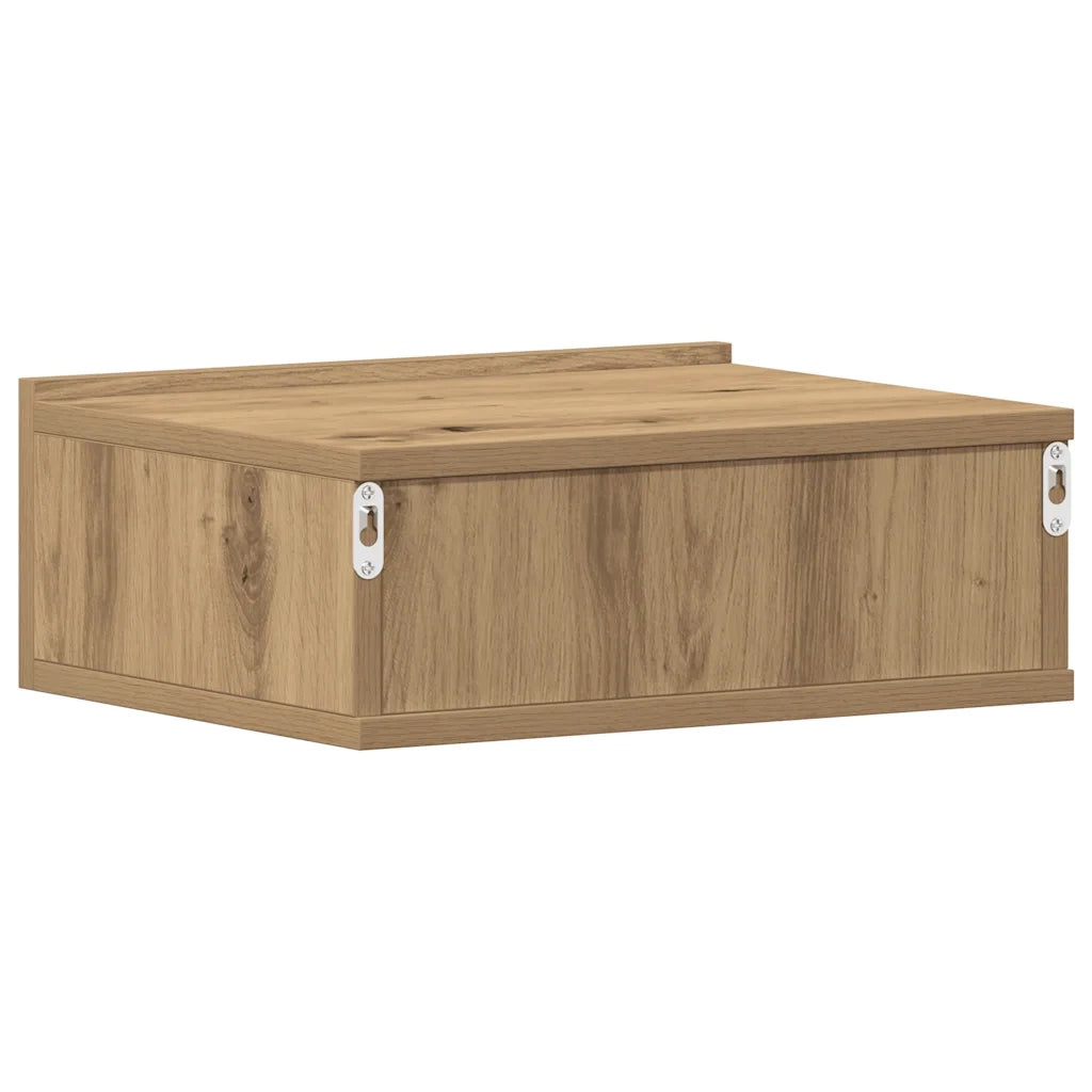 Comodini Pensili 2pz Rovere Artigianale 40x30x15 cm Truciolato 861122