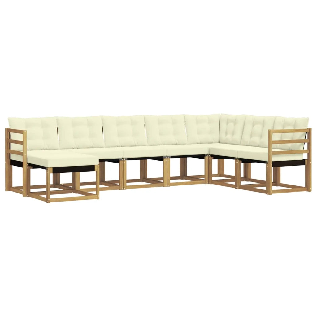 Set di divani da esterno 8 pz Bianco e Crema 3389752
