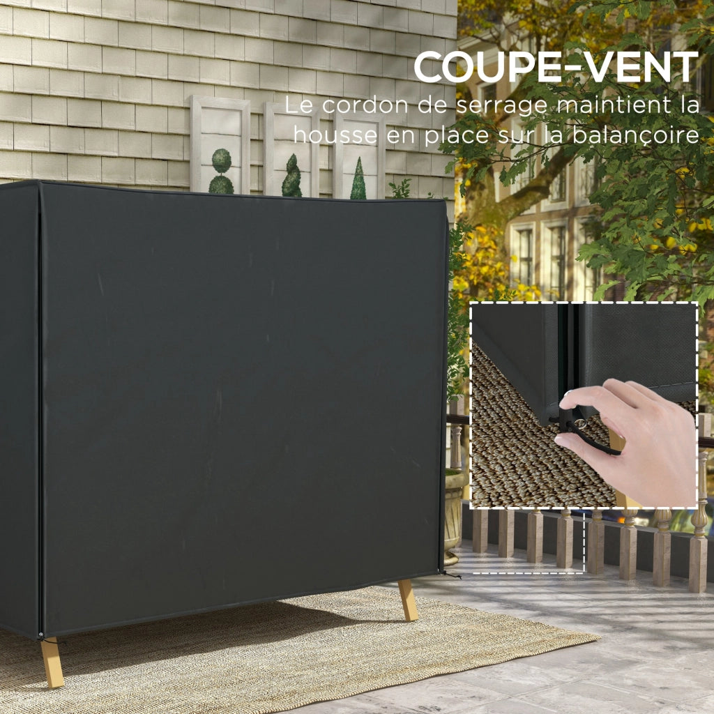 Copertura per Balancelle da Giardino 3 Posti ¨C Zephmum ¨C Nero PE 220x125x172 cm