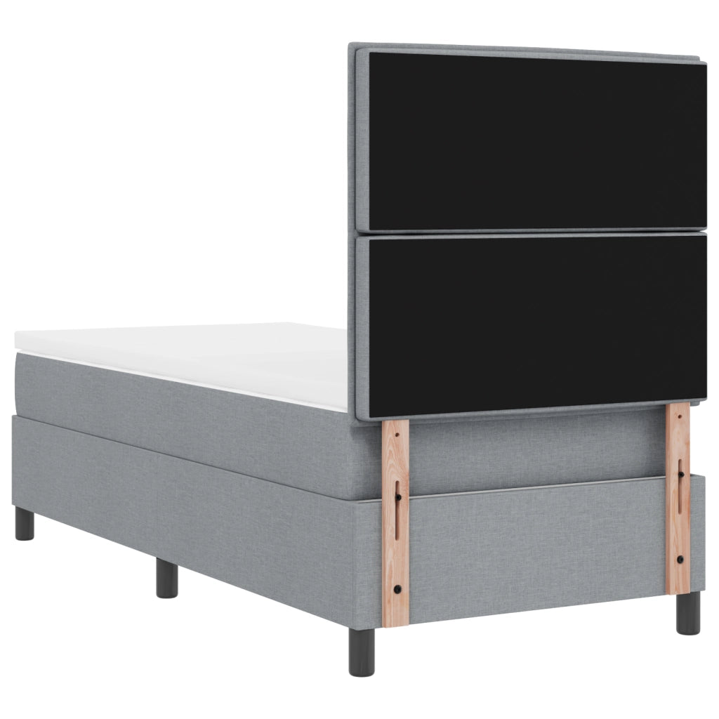 Letto con Box Spring Grigio Chiaro 90x200 cm Tessuto