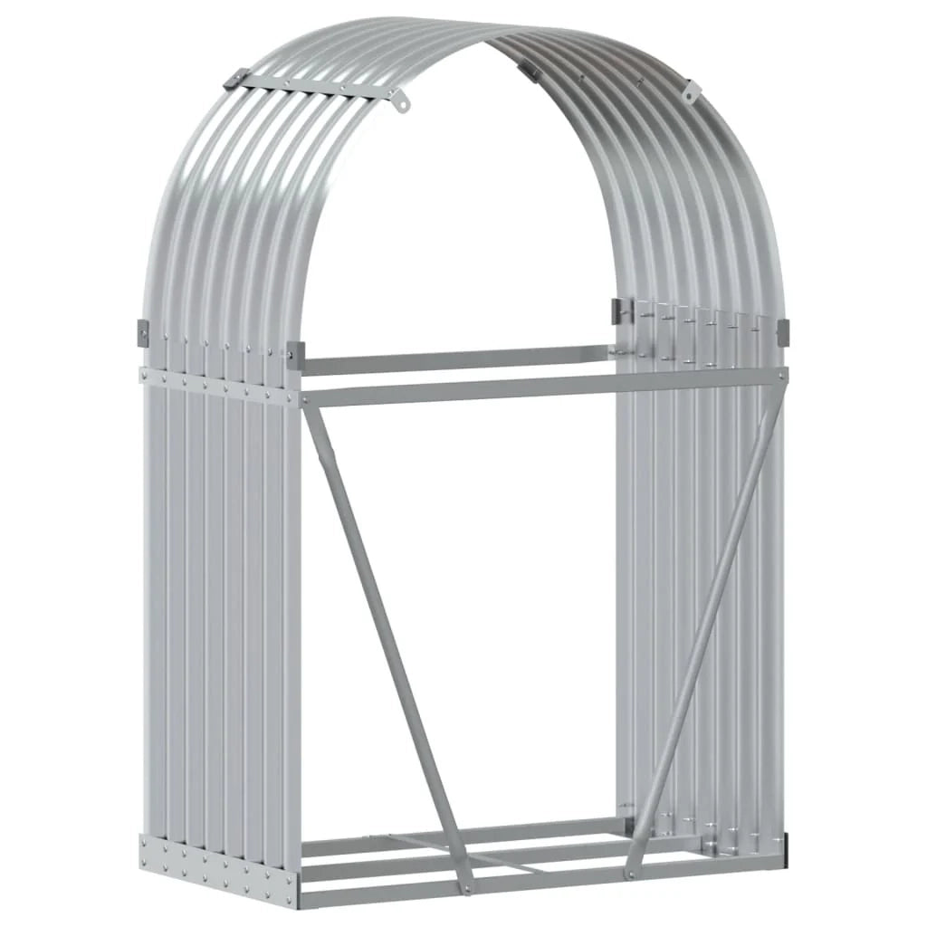 Portalegna argento 80 x 45 x 120 cm acciaio zincato Argento 02_0043797