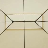 Gazebo da Giardino 3x4 m con Tende e Tetto a 2 Livelli Bianco Crema