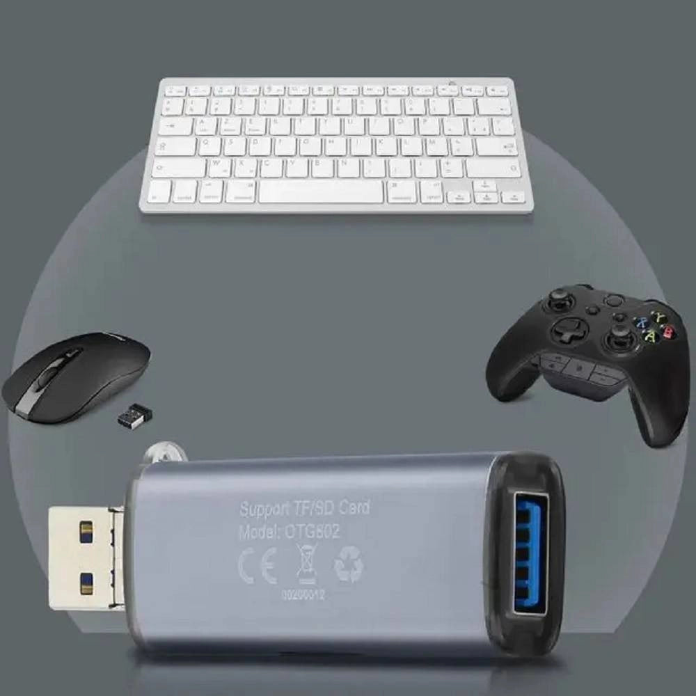 Trade Shop - Lettore Di Schede Sd Micro-sd 2in1 Lightning Usb Maschio Otg Usb Femmina Otg802 -